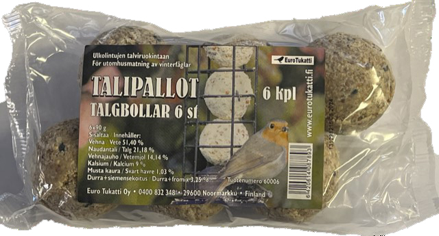 Talipallo 6 kpl ilman verkkoa - Ulkolinnun ruoat ja tarvikkeet - 6420614087893 - 1