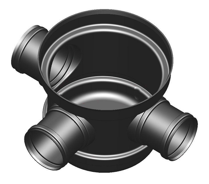 Tarkastuskaivon pohjaelementti 315 mm - Maanalaisten putkien liittimet - 6414959670353 - 1