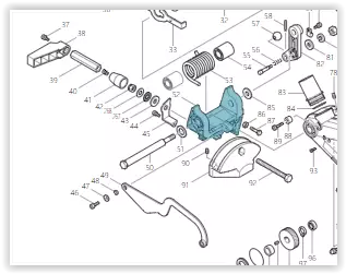 Makita D arm complete 141133-3 - Muut sähkötyökalujen tarvikkeet - 1411333 - 1