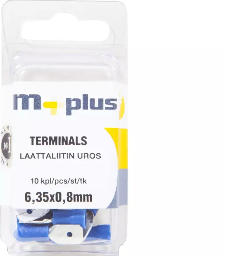 M+ laattapistoke 6,35x0,8mm - Autosähkötarvikkeet - 6417196697213 - 1