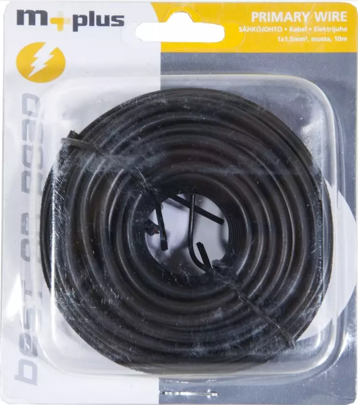 M+ sähköjohto musta 1x1.5mm2 10m - Autosähkötarvikkeet - 6417196694403 - 1