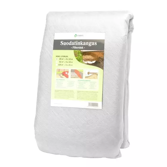 Suodatinkangas 5x25m 125m² - Suodatinkankaat ja katekankaat - 6416556100103 - 1