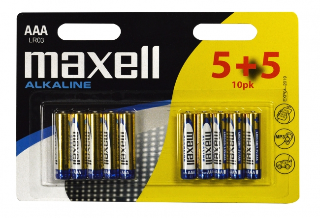 Maxell Alkaline AAA paristo LR03 10 kpl - Paristot - 4902580724924 - 1