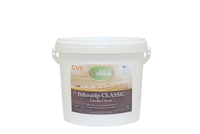 Pellavaöljy Classic 2,5 L Geliksi - Terassiöljyt, puuöljyt ja kalusteöljyt - 6419726590384 - 1
