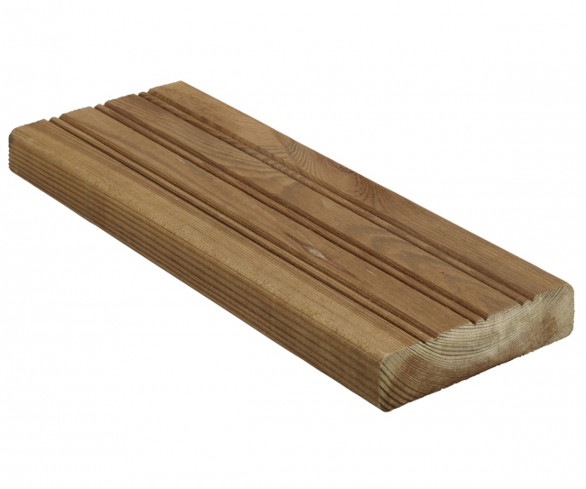 Terassilauta kestopuu 28x120 ruskea - Terassilaudat - 6438313557104 - 1