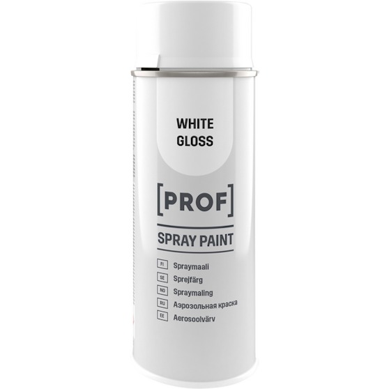 Spraymaali PROF Valkoinen kiiltävä - Spraymaalit ja spraylakat - 6438313407584 - 1