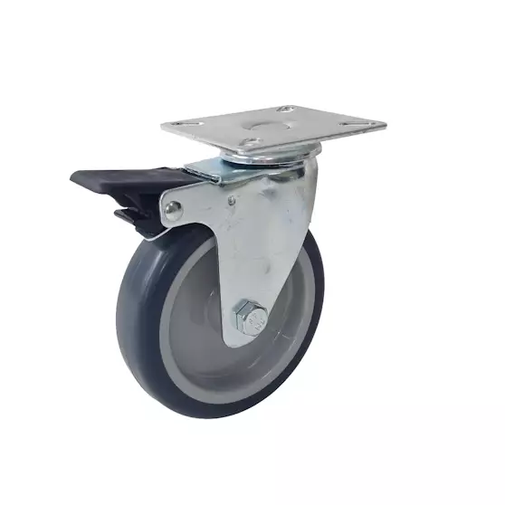 Kääntöpyörä PROF jarrulla 100mm - Kalustepyörät ja kalustejalat - 6438313738114 - 1