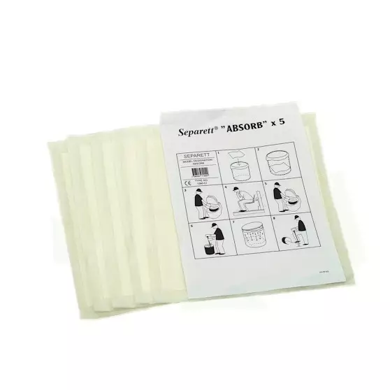Kosteudenpoistaja Separett Absorb 5kpl - Kuivikekäymälän lisätarvikkeet - 7393553710094 - 1