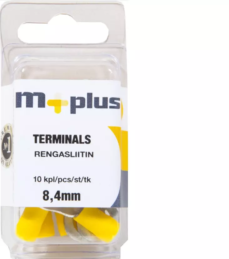 M+ rengasliitin keltainen 8,4 mm, 10 kpl - Autosähkötarvikkeet - 6417196697404 - 1