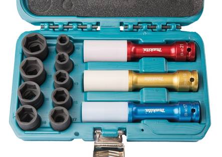 Makita Voimahylsylajitelma 1/2" 12-osaa P-90576 - Hylsyt ja kuusiokoloavaimet - 088381520195 - 2