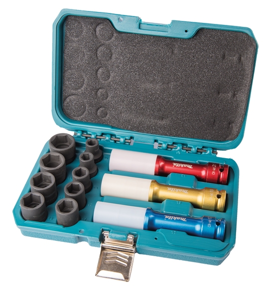 Makita Voimahylsylajitelma 1/2" 12-osaa P-90576 - Hylsyt ja kuusiokoloavaimet - 088381520195 - 1