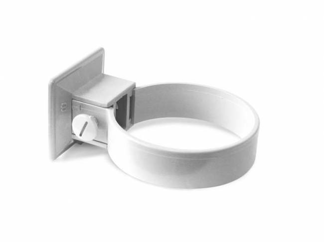 Putkenkiinitinsarja, muovi Ø 90 mm, sis. 2 kiinnitintä Valkoinen - Sadevesijärjestelmät - 5702778273505 - 1