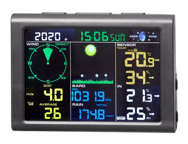 Sääasema värinäytöllä tuuli ja sade 7860 - Lämpömittarit - 6411570078605 - 1