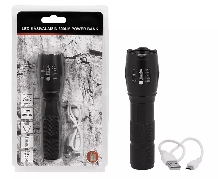 Led-Käsivalaisin 300 LM - Ladattavat käsivalaisimet - 6420286015705 - 1