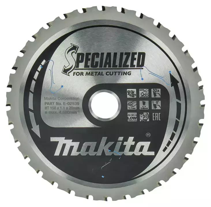 MAKITA Pyörösahanterä HM 150 mm, Z-32 E-02939 - Pyörösahanterät - 088381545235 - 1