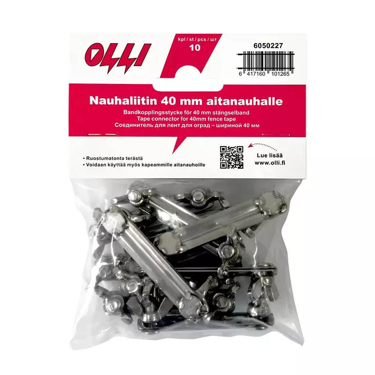 Nauhaliitin 40 mm, ruuvattava 10 kpl - Aitaustarvikkeet - 6417160101265 - 1
