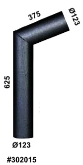 Narvi Yhdyshormi Ø119/123 x 60º - Savupiiput ja hormit - 6418530320156 - 1