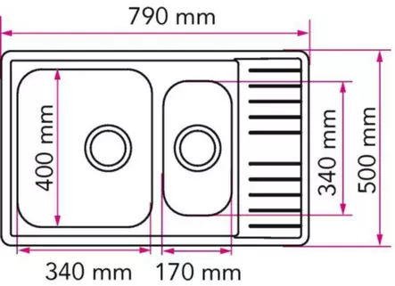 Allas Stala Lyria L40-17s rst - Keittiöaltaat - 6417791138586 - 2