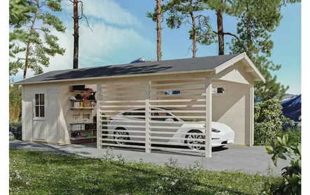 Autokatos ja varasto Uppsala 340x800 cm - Aitat ja vierasmajat - 4018211760756 - 2