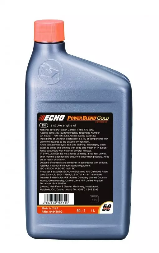2T ÖLJY ECHO Power Blend Gold 1L - Moottorin voiteluaineet - 4934110700566 - 1