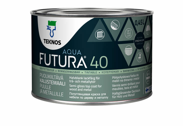 Futura Aqua 40 Kalustemaali 0,45l - Kalustemaalit, ikkunamaalit ja ovimaalit - 6414621020226 - 2