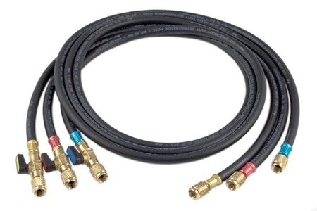 Huoltoletku 1/4" venttiilillä HDS-36-Y/V 90cm keltainen - Ilmalämpöpumppujen työkalut - 6438056360634 - 1