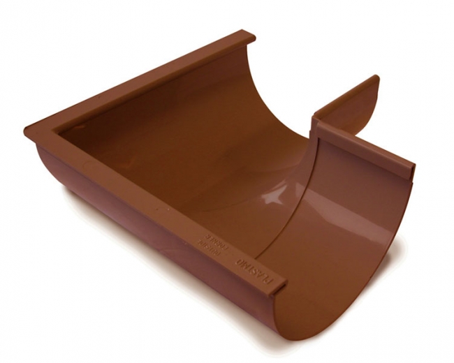 Kulmakouru UK 125 mm/90° Ruskea - Sadevesijärjestelmät - 5702751594016 - 1