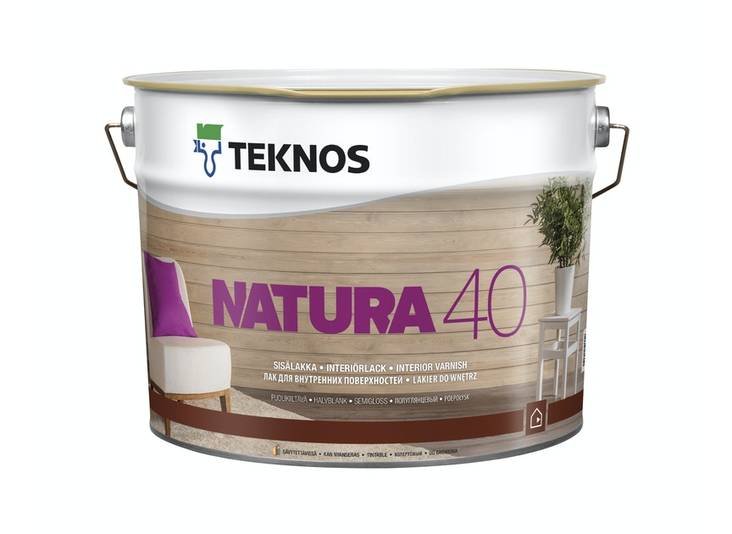 Natura 40 Sisälakka 9l Puolikiiltävä - Paneelilakat - 6414621059066 - 1