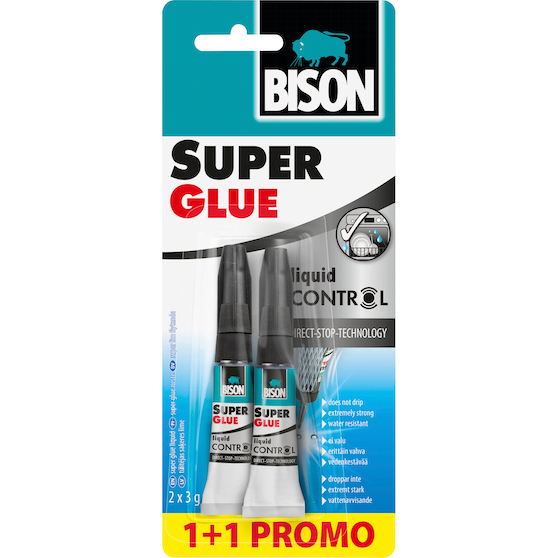 Pikaliima Bison Super Glue Control 2x3g - Pikaliimat - 8710439290546 - 1