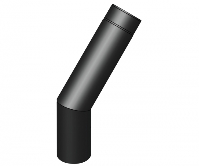 Savuputki Jeremias 120mm 45° pitkä musta - Savupiiput ja hormit - 5900856985986 - 1