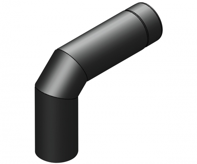 Savuputki Jeremias 150mm 90 astetta musta - Savupiiput ja hormit - 5900856982886 - 1