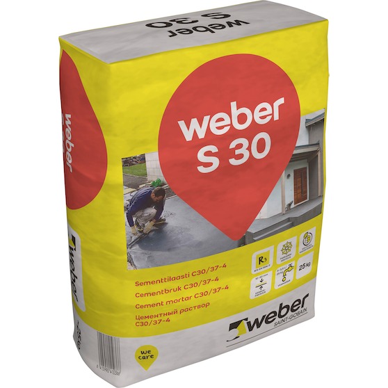 Sementtilaasti S30 25kg Weber Vetonit - Sementit ja kalkit - 6415990410366 - 1