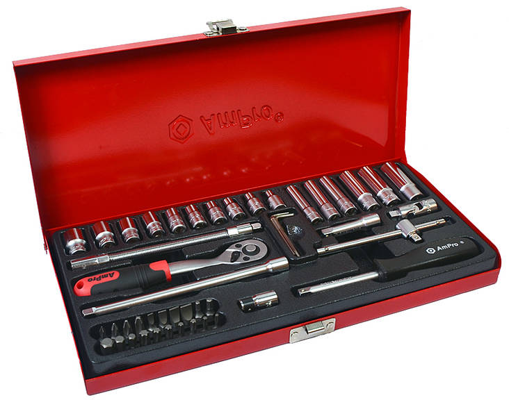 Työkalusarja AmPro 1/4" 48-osaa - Työkalusarjat, hylsysarjat ja räikät - 795609450126 - 1