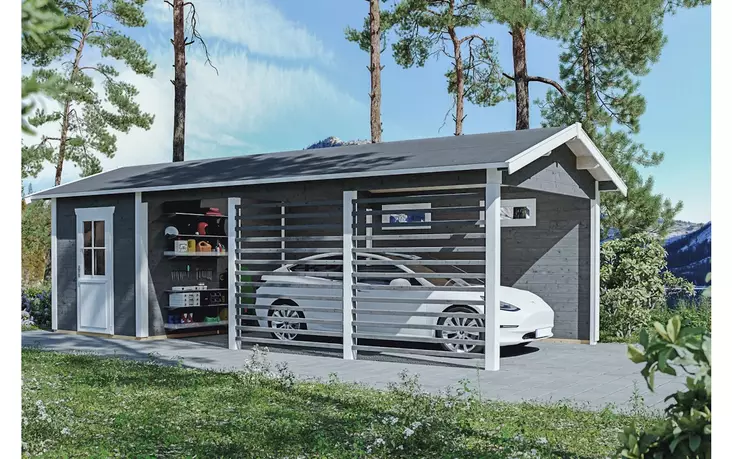 Autokatos ja varasto Uppsala 340x800 cm - Aitat ja vierasmajat - 4018211760756 - 1