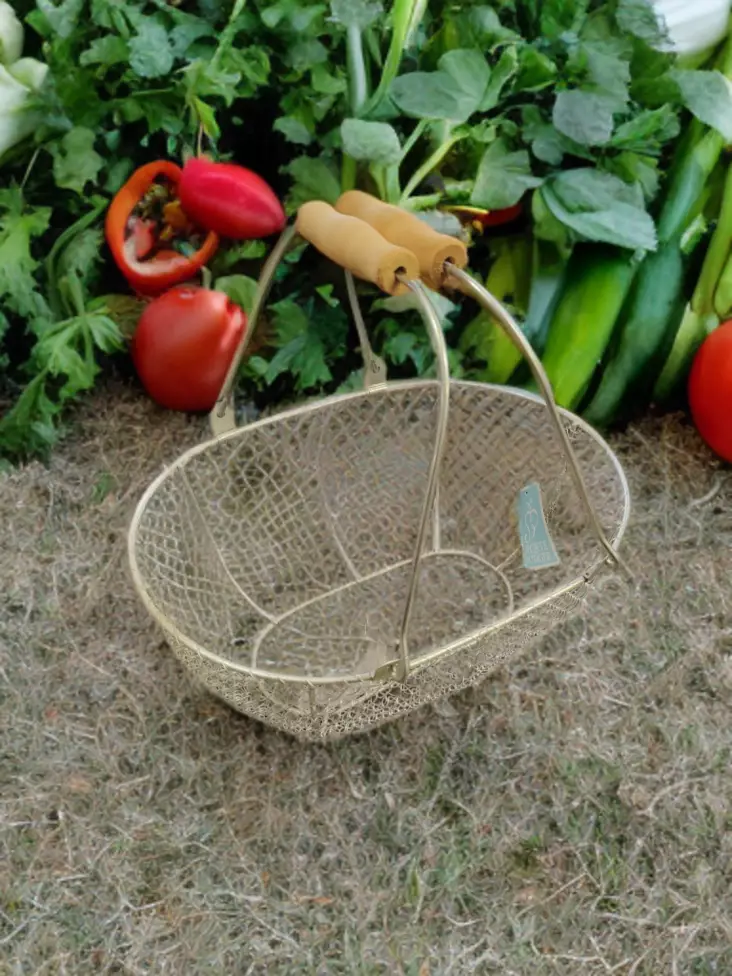 Metallilankakori kahvoilla Pieni - Istutustarvikkeet - 8714982049446 - 1