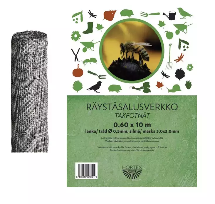 Räystäsverkko 15cm 10m 3x3mm - Jyrsijätorjunta Tuotteet - 6430068430176 - 1