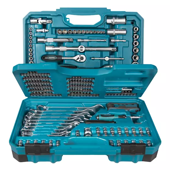 Työkalu- ja tarvikesarja Makita 221-osaa - Katkaisu- ja pöytäsahat - 88381581486 - 1