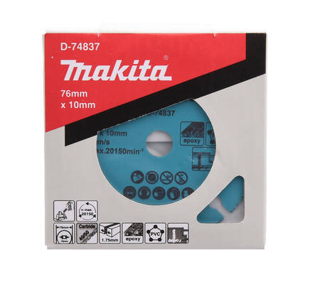Katkaisulaikka Makita 76 mm karbidi - Katkaisulaikat ja hiomalaikat - 088381590877 - 2