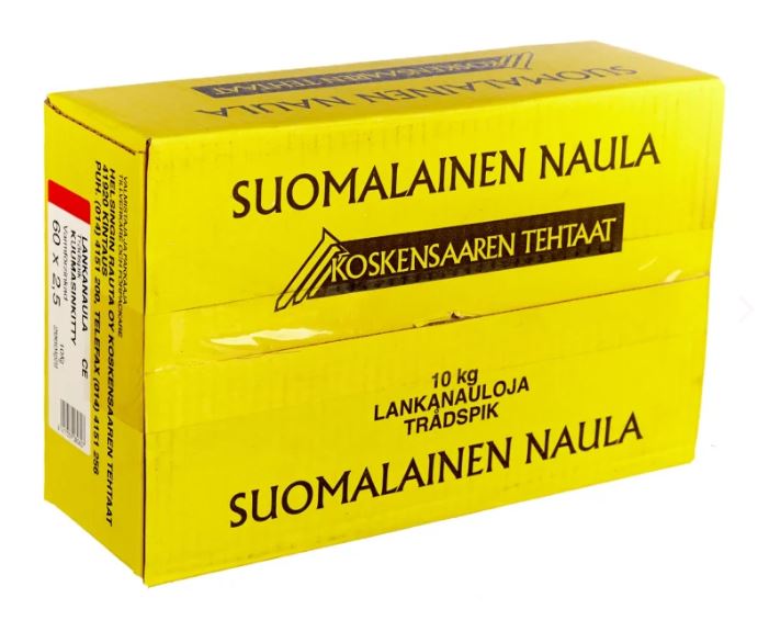 60x2,5mm kuumasinkitty lankanaula 10 kg - Lankanaulat - 6417559080607 - 1