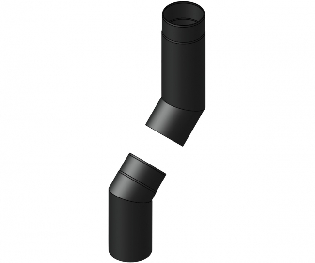 Savuputki Jeremias 115mm 90 astetta nivel musta - Savupiiput ja hormit - 5900856825497 - 1