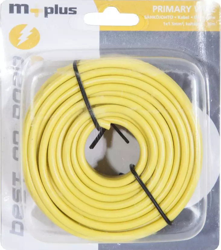M+ sähköjohto keltainen 1x1.5mm2 10m - Autosähkötarvikkeet - 6417196694397 - 1