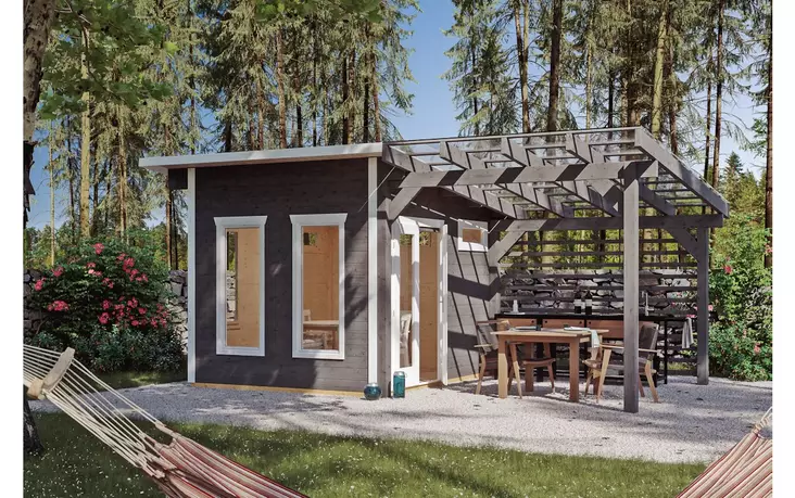 Pihatalo ja pergola Cello Lemland 18,8m2 - Aitat ja vierasmajat - 6438313728207 - 1