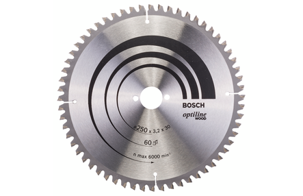 Pyörösahanterä Bosch 250x3,2x30mm Z-60 - Pyörösahanterät - 3165140194358 - 1