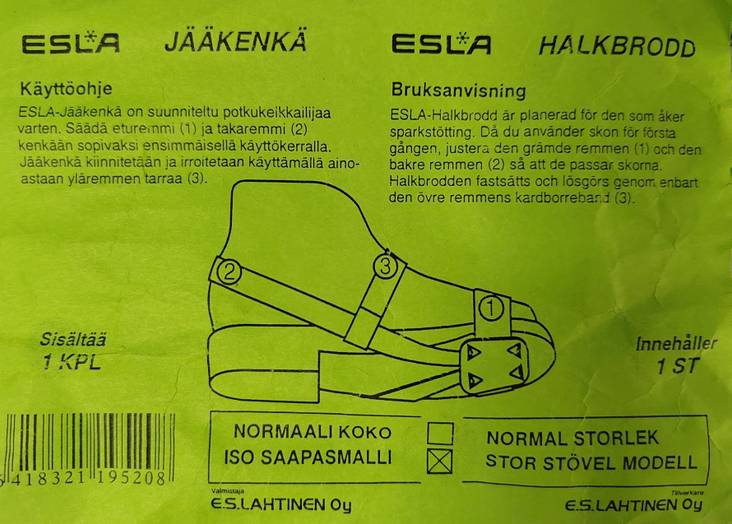 Esla Jääkenkä 1kpl - Potkupyörät ja potkukelkat - 6418321195208 - 1