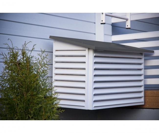 Ilmalämpöpumpun suojakotelo puuvalmis - Asennustelineet ja sulatus - 6438313469728 - 1