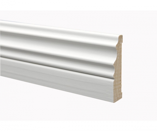 Jalkalista 14x70x3200mm koriste valkoinen - Jalkalistat - 6417153007178 - 1