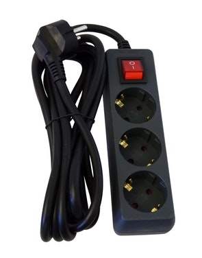 Jatkojohto OPAL 3-OS. Maad. VK musta 3 m - Sisäjatkojohdot - 6413821772058 - 1