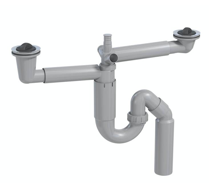 Keittiövesilukko PROF 2-osainen - Viemäröinti tarvikkeet - 6405422887798 - 1
