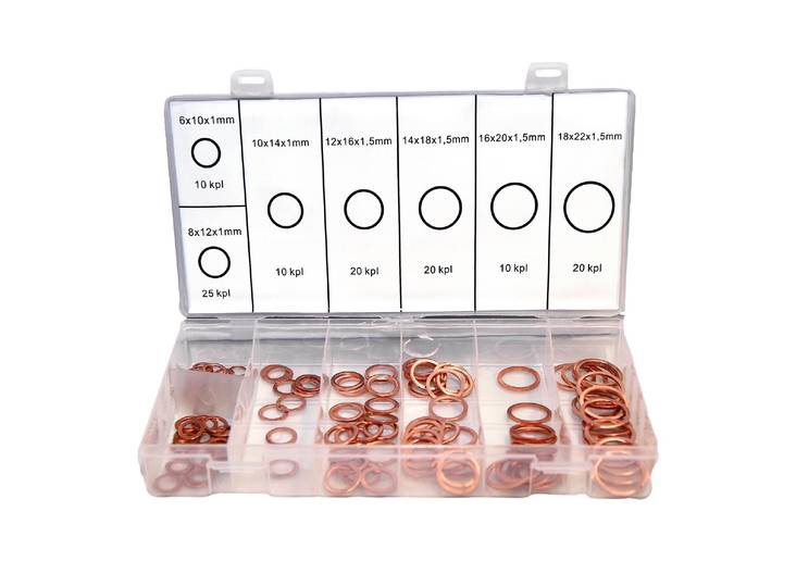 Kuparialuslevylajitelma 115 kpl - Aluslevyt - 6438313226468 - 1