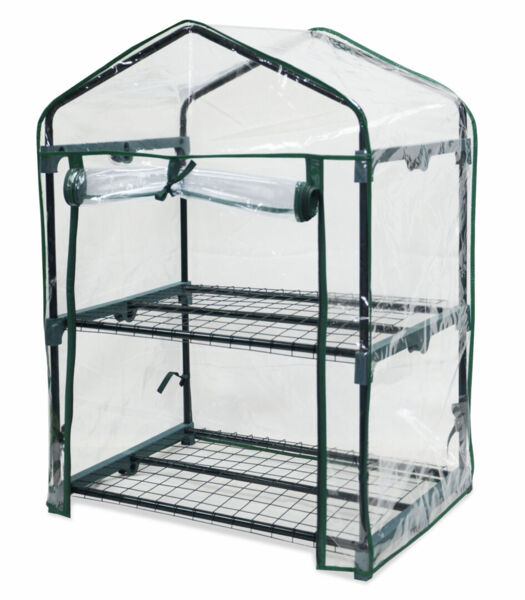 Minikasvihuone 2 hyllyä 49x69x90cm - Kasvihuoneet - 6416556932308 - 1